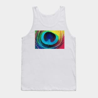 Digital Illustration of a Peacock Feather Tank Top